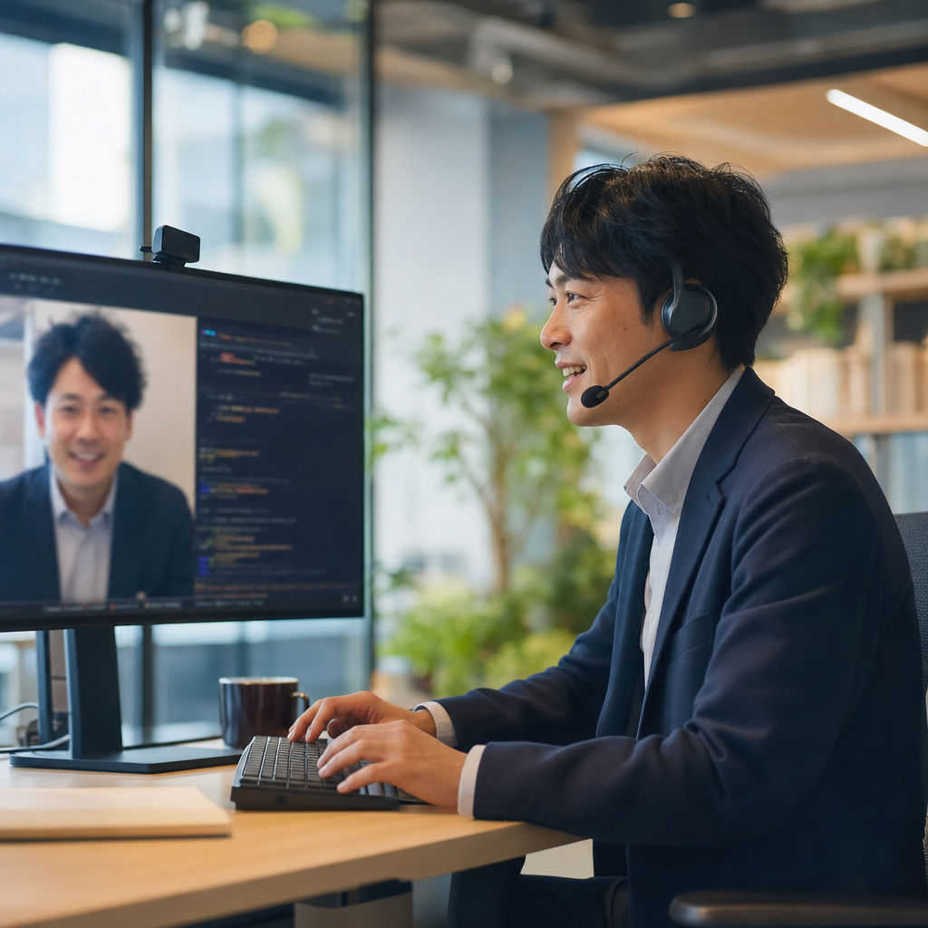 画面共有をしながら開発を伴走する様子